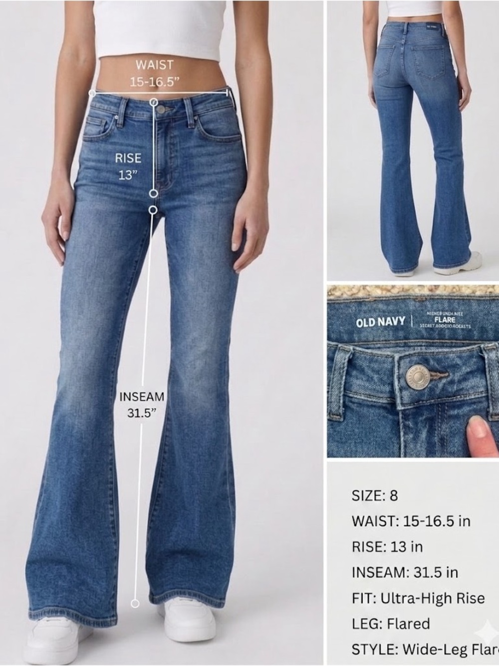 Higher high rise Flare Old Navy size 8 Jeans